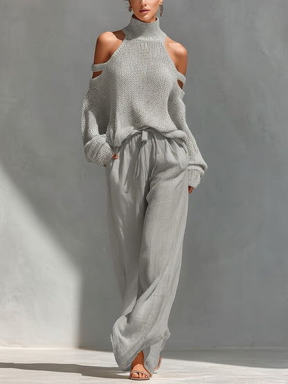 Camilla | Completo alla moda in maglia e lino